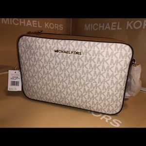 White MK logo w/ brown Michael Kors Purse (New)